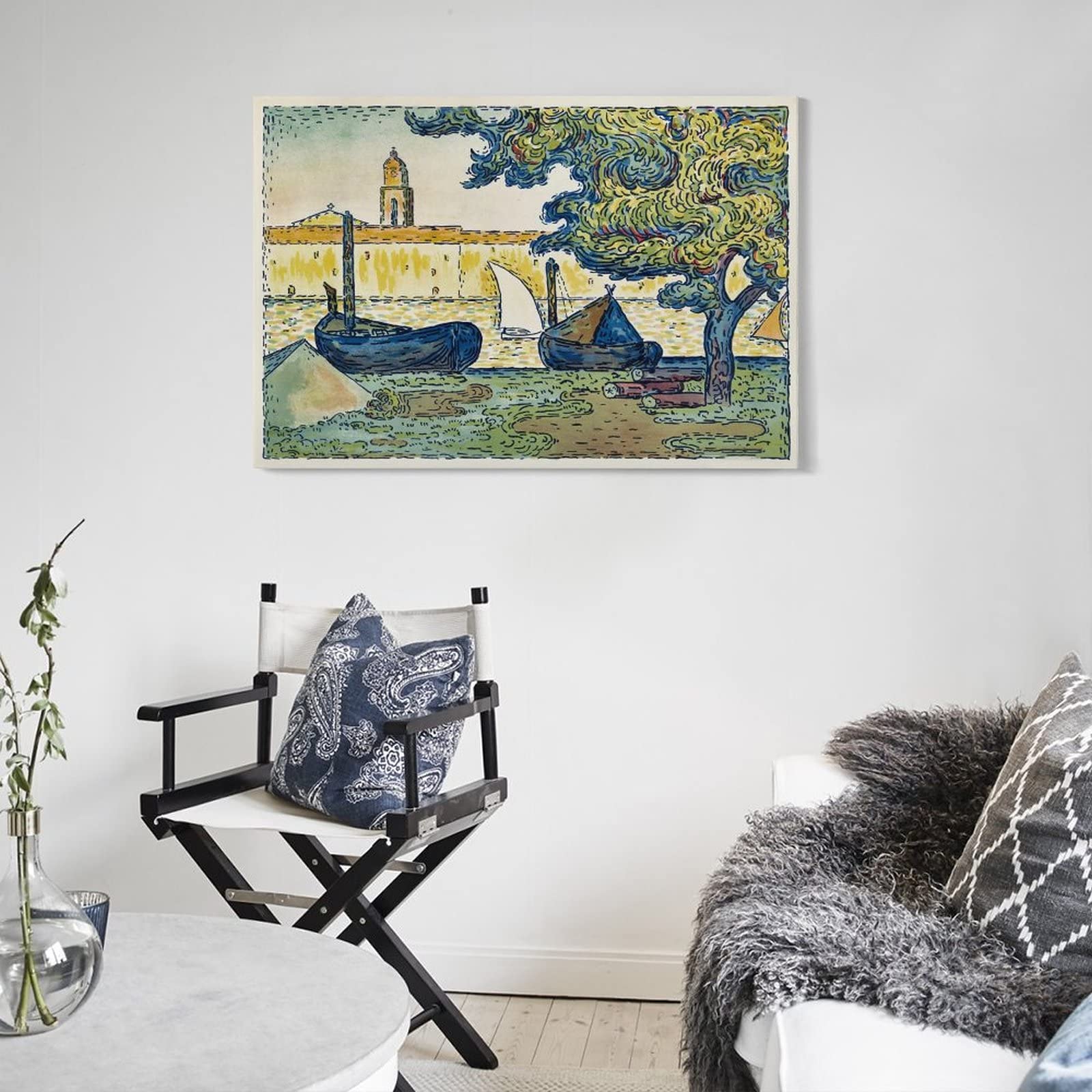 シニャック・ポール、サン・トロペ、希少な額装用画集より、新品高級額装付 シニャック・ポール、サン・トロペ、希少な額装用画集より、新品